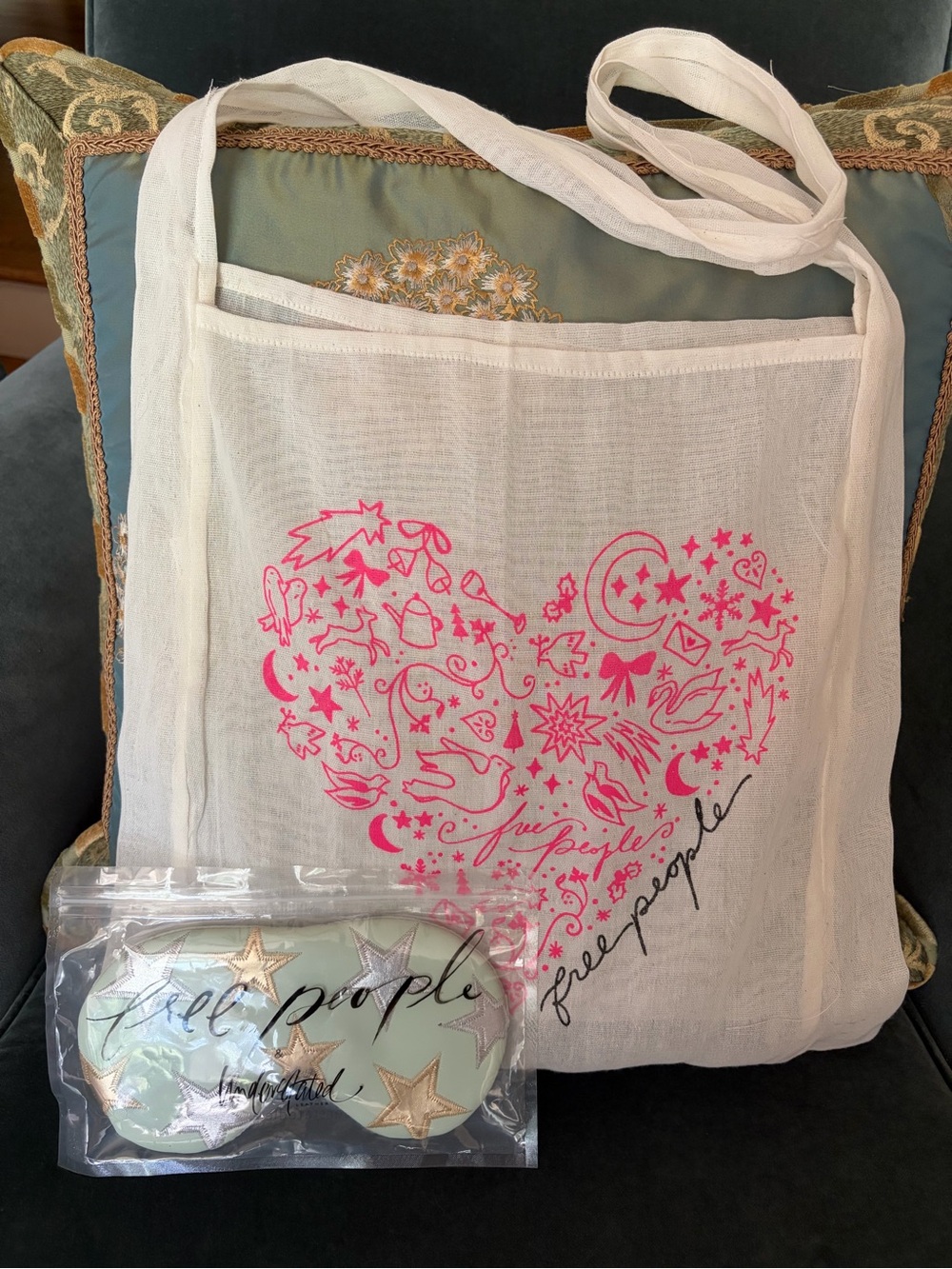 NWT Free People tote bag and eye mask